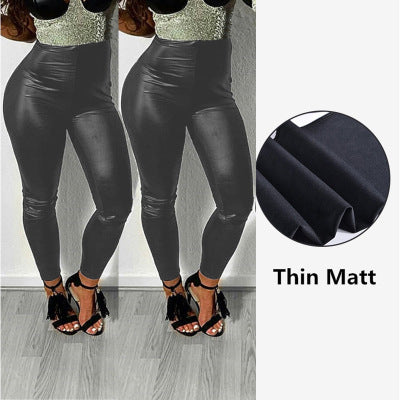 Wholesale PU Leather Pants in Plus Size, High Waisted, Stretchy Leggings for External Wear